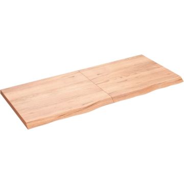 vidaXL Wandschap 140x60x4 cm behandeld massief eikenhout lichtbruin