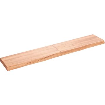 vidaXL Wandschap 160x30x6 cm behandeld massief eikenhout lichtbruin