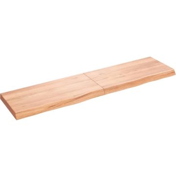 vidaXL Wandschap 160x40x6 cm behandeld massief eikenhout lichtbruin