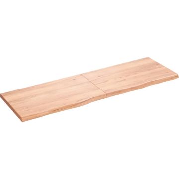 vidaXL Wandschap 160x50x4 cm behandeld massief eikenhout lichtbruin