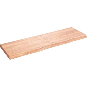 vidaXL Wandschap 160x50x6 cm behandeld massief eikenhout lichtbruin