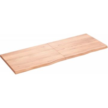 vidaXL Wandschap 160x60x4 cm behandeld massief eikenhout lichtbruin