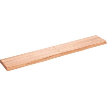 vidaXL Wandschap 180x30x6 cm behandeld massief eikenhout lichtbruin