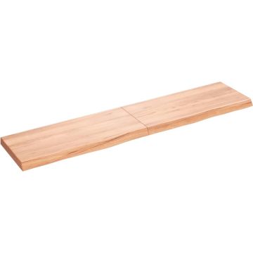 vidaXL Wandschap 180x40x6 cm behandeld massief eikenhout lichtbruin