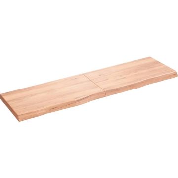 vidaXL Wandschap 180x50x6 cm behandeld massief eikenhout lichtbruin