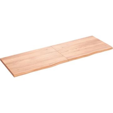 vidaXL Wandschap 180x60x4 cm behandeld massief eikenhout lichtbruin