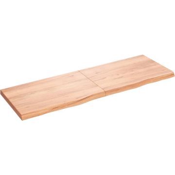 vidaXL Wandschap 180x60x6 cm behandeld massief eikenhout lichtbruin