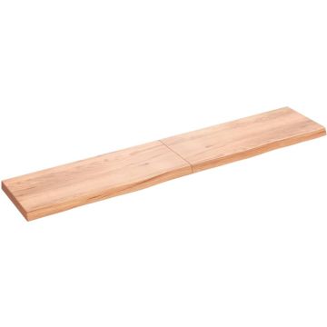 vidaXL Wandschap 200x40x6 cm behandeld massief eikenhout lichtbruin