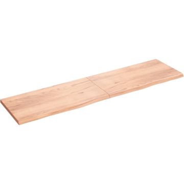 vidaXL Wandschap 200x50x4 cm behandeld massief eikenhout lichtbruin