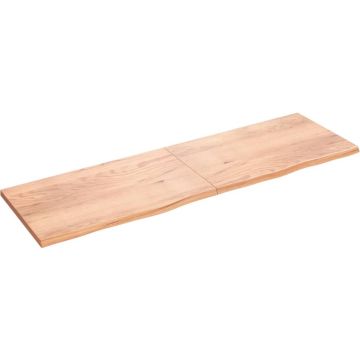 vidaXL Wandschap 200x60x4 cm behandeld massief eikenhout lichtbruin