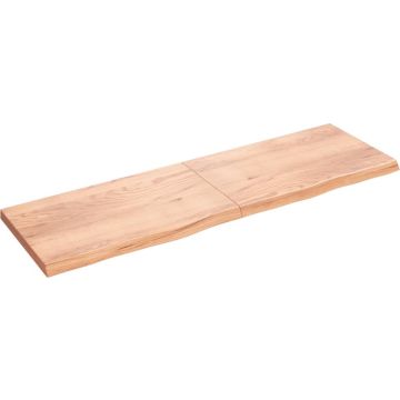 vidaXL Wandschap 200x60x6 cm behandeld massief eikenhout lichtbruin