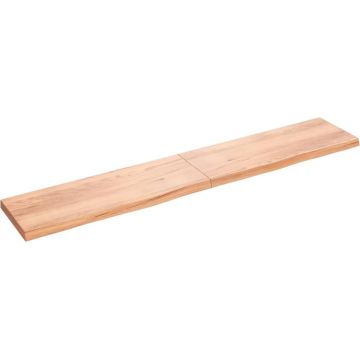 vidaXL Wandschap 220x40x6 cm behandeld massief eikenhout lichtbruin