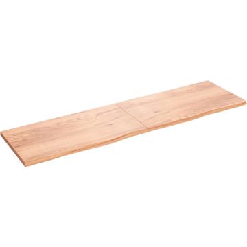 vidaXL Wandschap 220x60x4 cm behandeld massief eikenhout lichtbruin