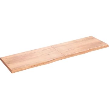 vidaXL Wandschap 220x60x6 cm behandeld massief eikenhout lichtbruin