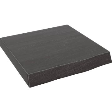 vidaXL Wandschap 40x40x6 cm behandeld massief eikenhout donkergrijs