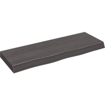 vidaXL Wandschap 80x30x6 cm behandeld massief eikenhout donkergrijs