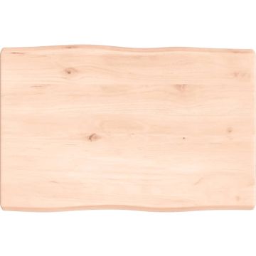 vidaXL Tafelblad natuurlijke rand 60x40x4 cm massief eikenhout