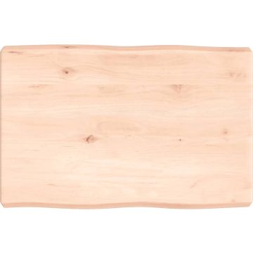 vidaXL Tafelblad natuurlijke rand 60x40x6 cm massief eikenhout