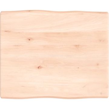 vidaXL Tafelblad natuurlijke rand 60x50x4 cm massief eikenhout