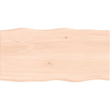 vidaXL Tafelblad natuurlijke rand 80x40x2 cm massief eikenhout