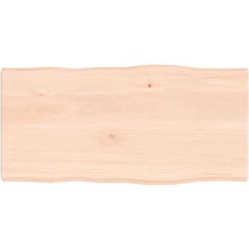 vidaXL Tafelblad natuurlijke rand 80x40x4 cm massief eikenhout