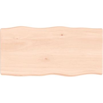 vidaXL Tafelblad natuurlijke rand 80x40x6 cm massief eikenhout