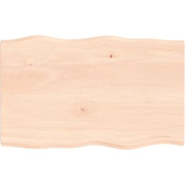 vidaXL Tafelblad natuurlijke rand 80x50x2 cm massief eikenhout