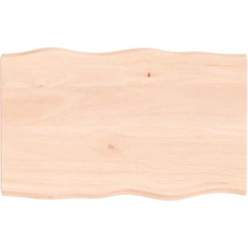 vidaXL Tafelblad natuurlijke rand 80x50x4 cm massief eikenhout