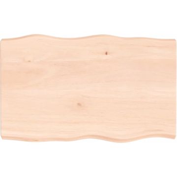 vidaXL Tafelblad natuurlijke rand 80x50x6 cm massief eikenhout