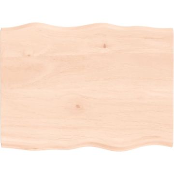 vidaXL Tafelblad natuurlijke rand 80x60x2 cm massief eikenhout