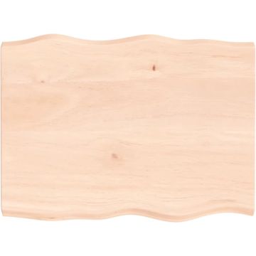 vidaXL Tafelblad natuurlijke rand 80x60x4 cm massief eikenhout