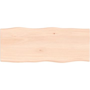 vidaXL Tafelblad natuurlijke rand 100x40x2 cm massief eikenhout