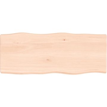 vidaXL Tafelblad natuurlijke rand 100x40x6 cm massief eikenhout