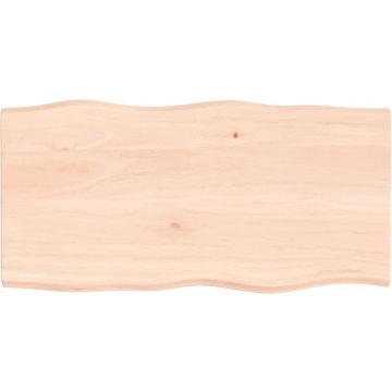 vidaXL Tafelblad natuurlijke rand 100x50x2 cm massief eikenhout