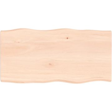 vidaXL Tafelblad natuurlijke rand 100x50x4 cm massief eikenhout