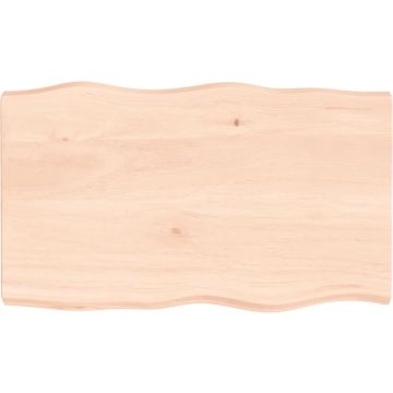 vidaXL Tafelblad natuurlijke rand 100x60x6 cm massief eikenhout