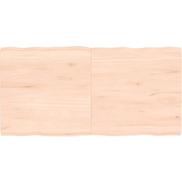 vidaXL Tafelblad natuurlijke rand 120x60x4 cm massief eikenhout