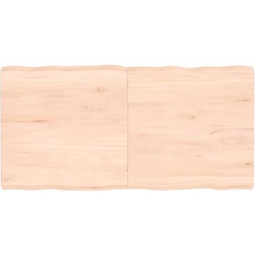 vidaXL Tafelblad natuurlijke rand 120x60x6 cm massief eikenhout