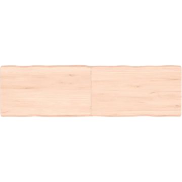 vidaXL Tafelblad natuurlijke rand 140x40x6 cm massief eikenhout