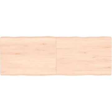 vidaXL Tafelblad natuurlijke rand 140x50x6 cm massief eikenhout