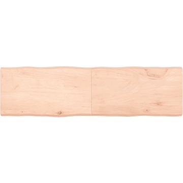 vidaXL Tafelblad natuurlijke rand 180x50x6 cm massief eikenhout