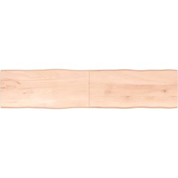 vidaXL Tafelblad natuurlijke rand 220x50x4 cm massief eikenhout