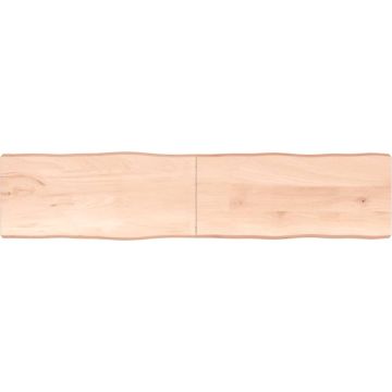 vidaXL Tafelblad natuurlijke rand 220x50x6 cm massief eikenhout