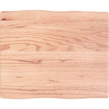 vidaXL Tafelblad natuurlijke rand 60x50x4 cm eikenhout lichtbruin