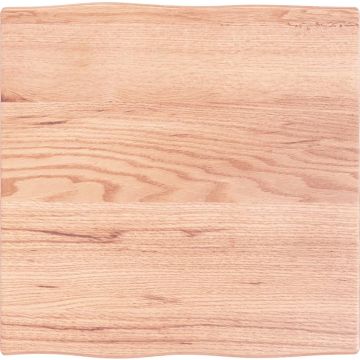 vidaXL Tafelblad natuurlijke rand 60x60x2 cm eikenhout lichtbruin