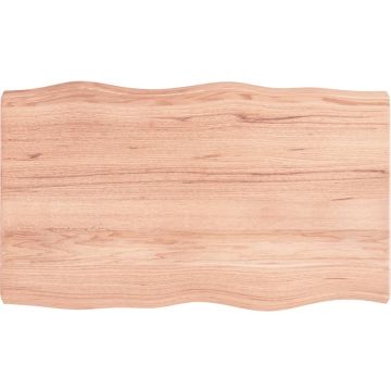 vidaXL Tafelblad natuurlijke rand 100x60x6 cm eikenhout lichtbruin