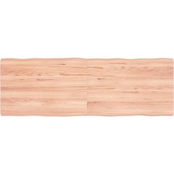 vidaXL Tafelblad natuurlijke rand 120x40x4 cm eikenhout lichtbruin