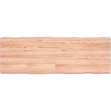 vidaXL Tafelblad natuurlijke rand 120x40x6 cm eikenhout lichtbruin