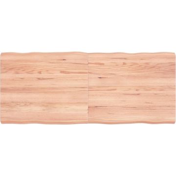 vidaXL Tafelblad natuurlijke rand 120x50x6 cm eikenhout lichtbruin