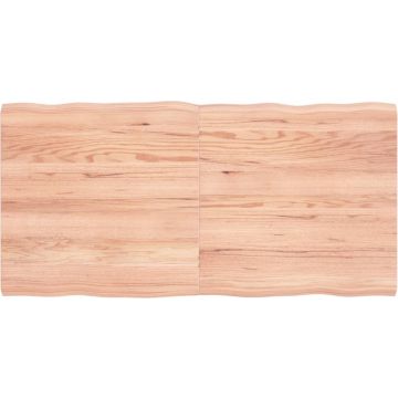 vidaXL Tafelblad natuurlijke rand 120x60x4 cm eikenhout lichtbruin